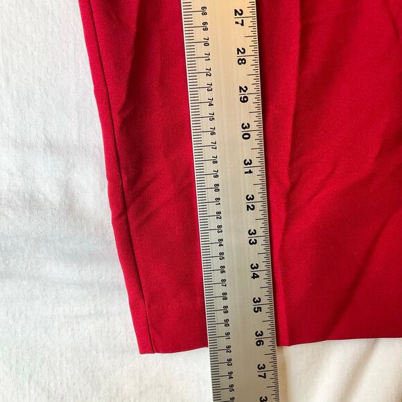 Worthington Women Formal Pants size 18 US High Rise Modern Fit Slim Leg Red - Picture 4 of 11